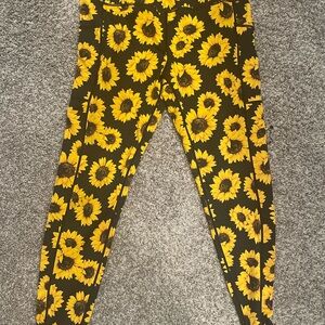 Sunflower Print Kids Leggings